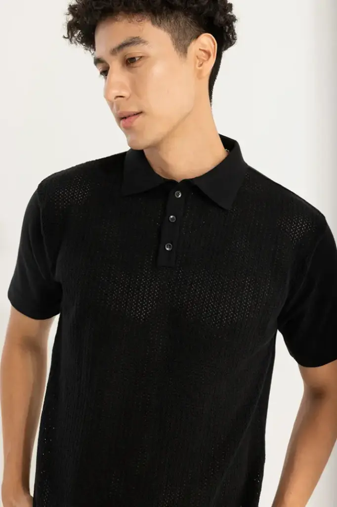 Men polo black t-shirts
