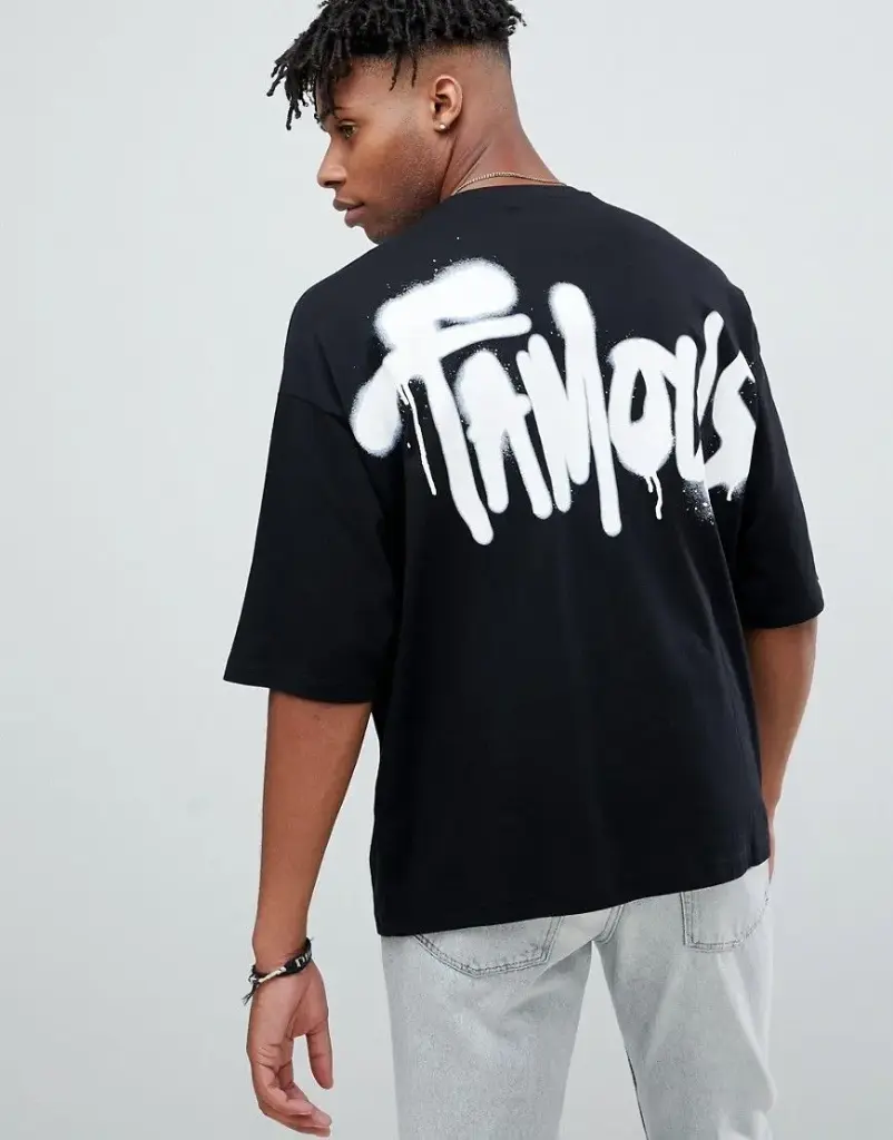 Black printed tshirt for men