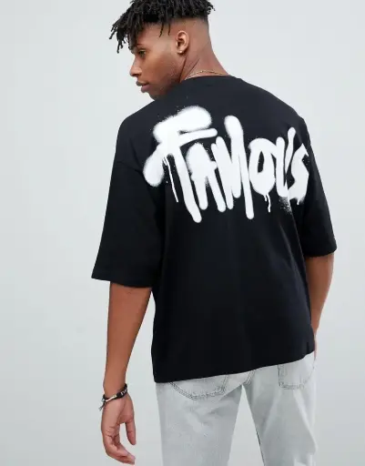 Black printed tshirt for men